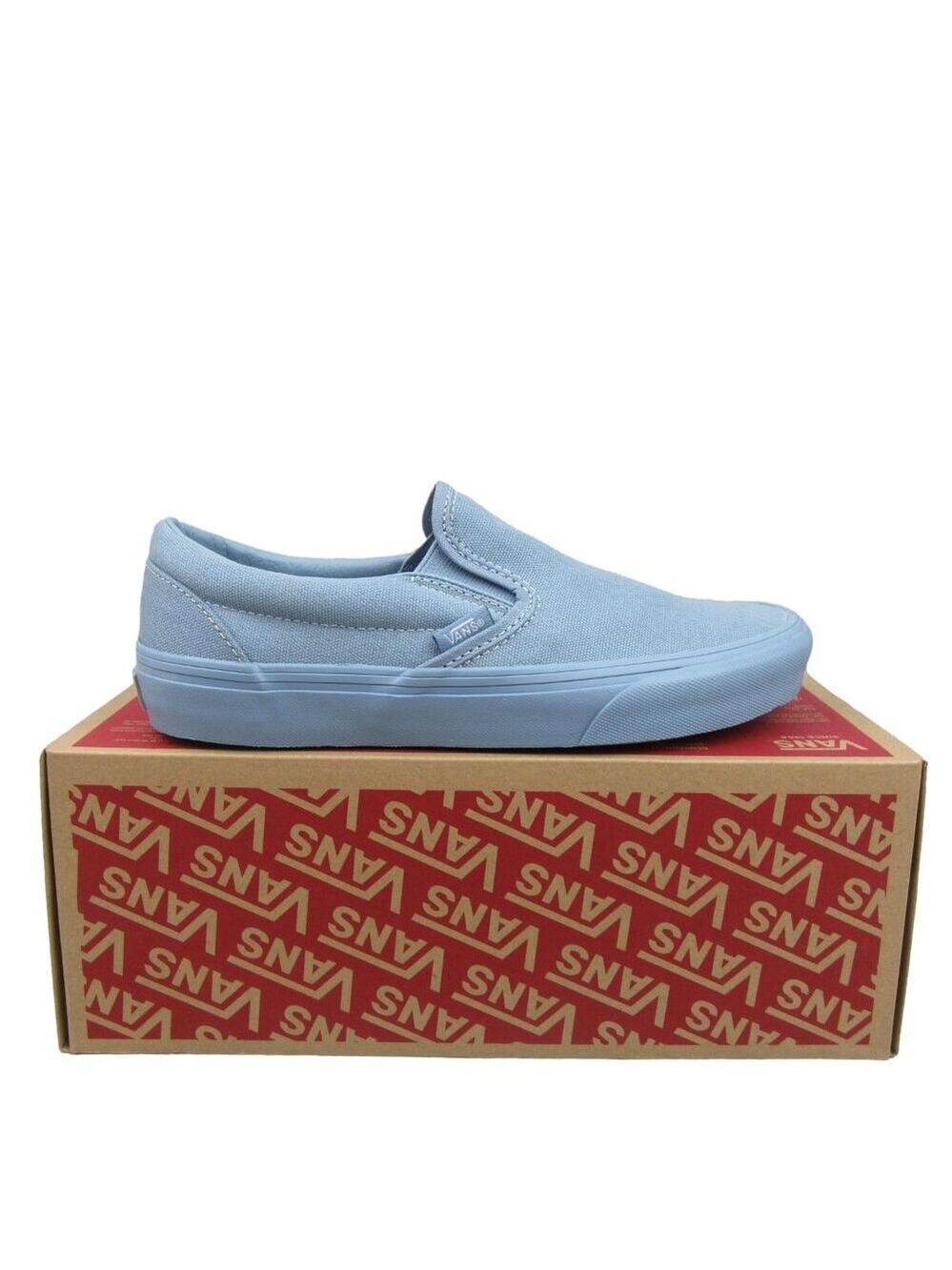 Vans Classic Slip On Pastel Mono Blue Shoes Women's Size 7 NEW